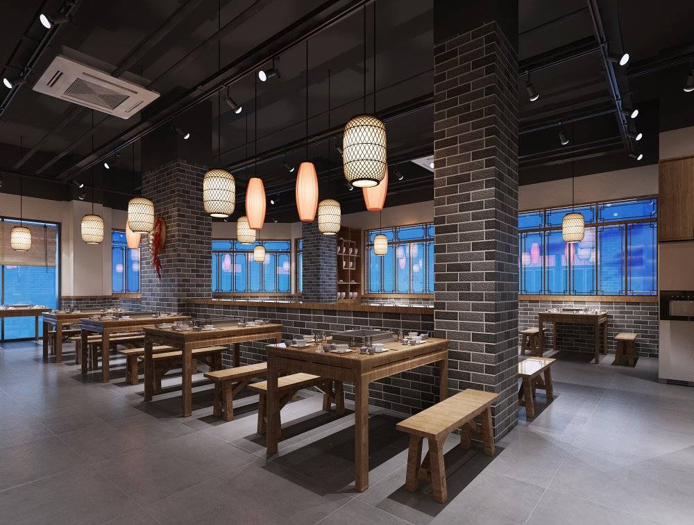 小火鍋店裝修效果圖，火鍋店裝修效果圖