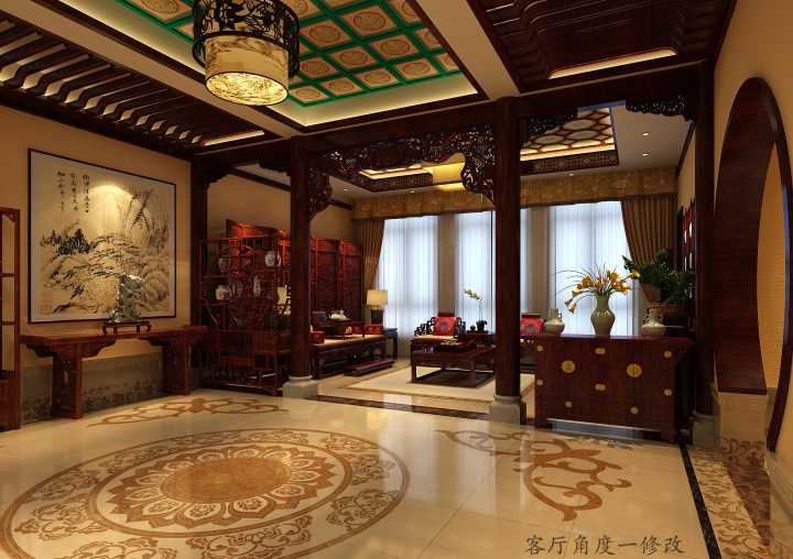 古典中式裝修效果圖集_中式客廳書(shū)房裝修效果圖片_中式裝修效果圖