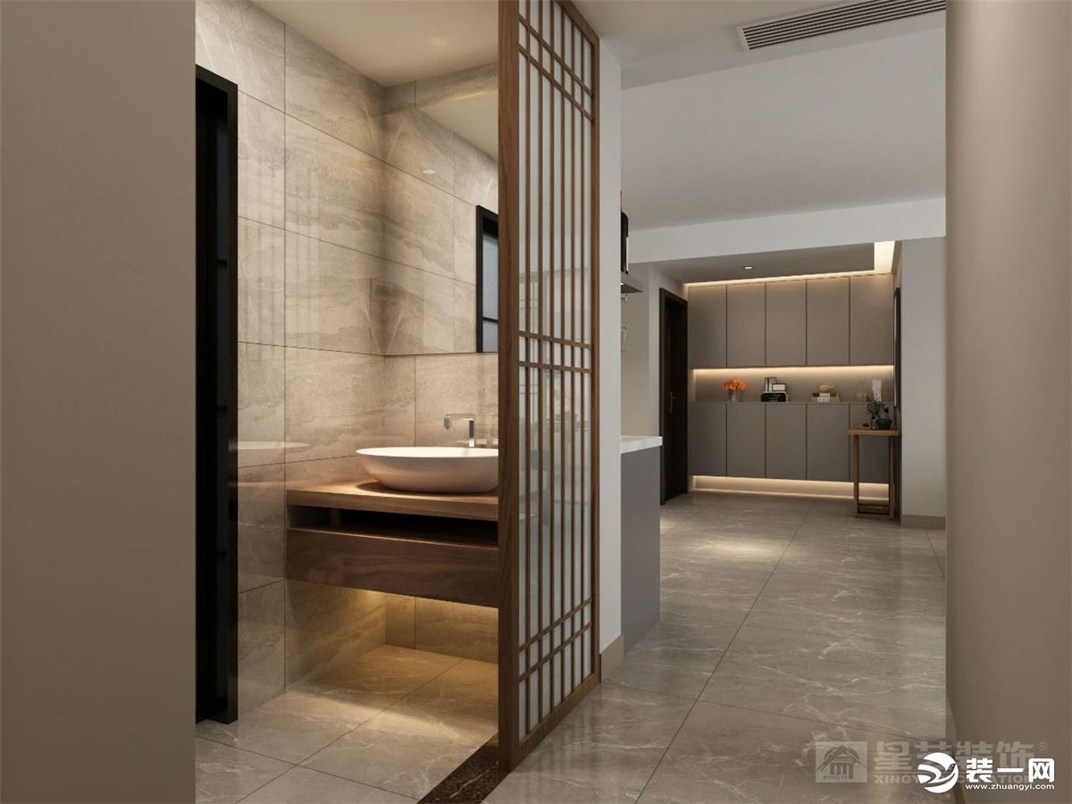 《【摩登4平臺app登錄】桂林星藝裝飾120㎡中式禪意風(fēng)格住宅 仿木瓷磚效果一絕！》