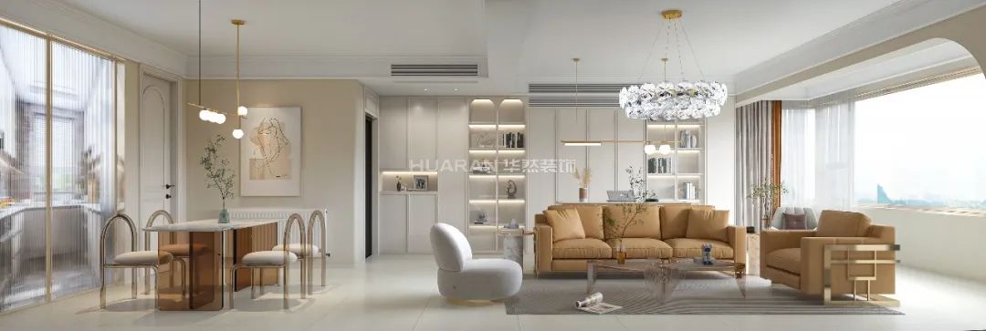 【實景】中海嶺湖灣126㎡三居室，效果圖高度還原，多圖對比，愛上溫柔的輕法式！