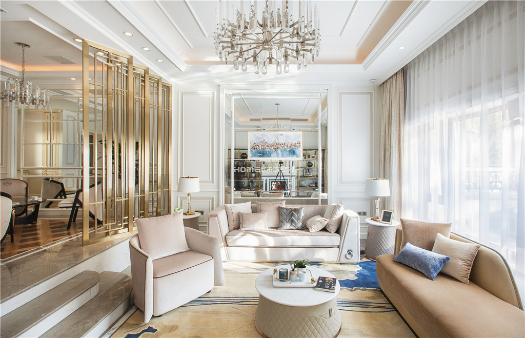 客廳吊頂裝修效果圖歐式私宅，柔美展現(xiàn)家居的奢華與北歐極簡客廳設計圖片賞析