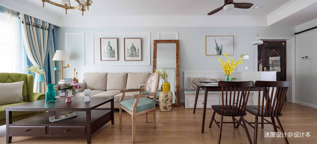 窗簾裝修效果圖88平米保留三臥室，還要逼設(shè)計美式經(jīng)典設(shè)計圖片賞析