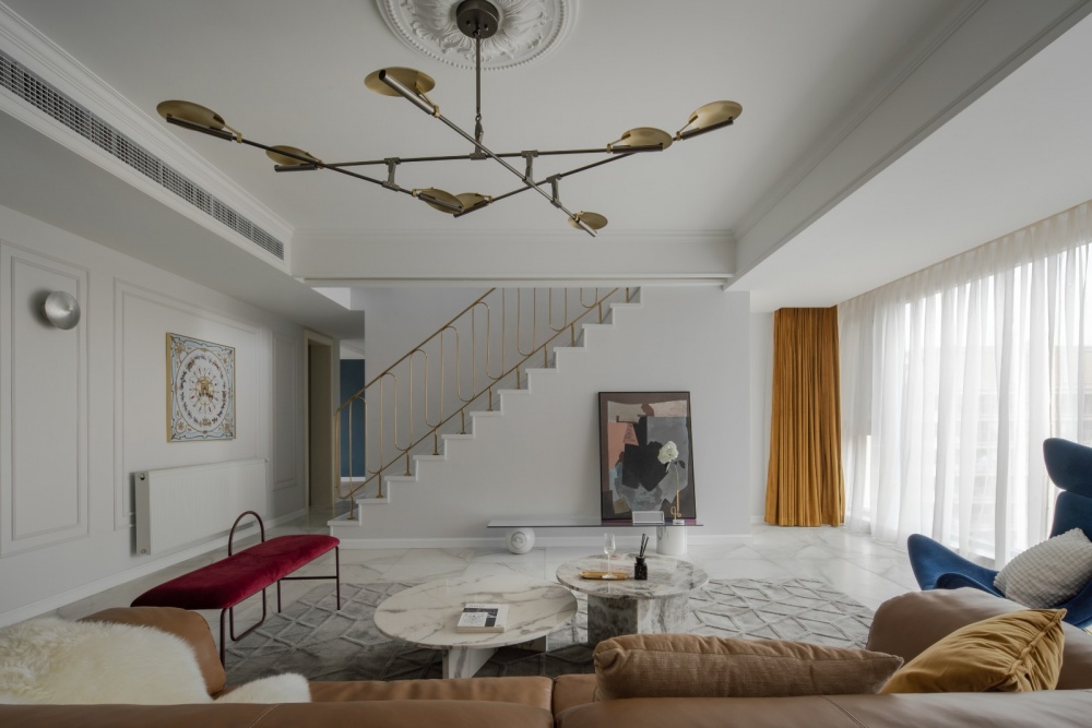 客廳窗簾裝修效果圖城市蒙德里安，律動(dòng)三居室，做生其他客廳設(shè)計(jì)圖片賞析