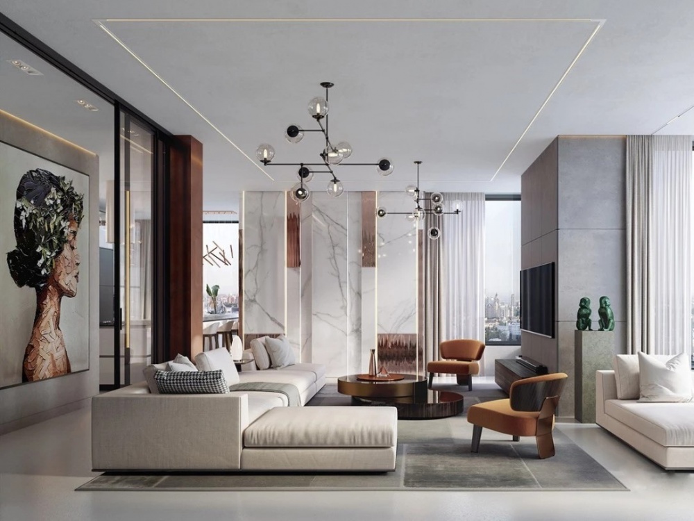 客廳沙發(fā)裝修效果圖意式極簡，簡約而不簡單現(xiàn)代簡約客廳設(shè)計圖片賞析