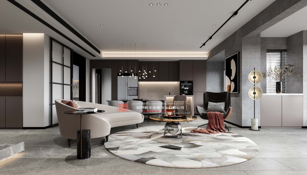 客廳吊頂裝修效果圖酷炫黑色空間現(xiàn)代簡約客廳設計圖片賞析