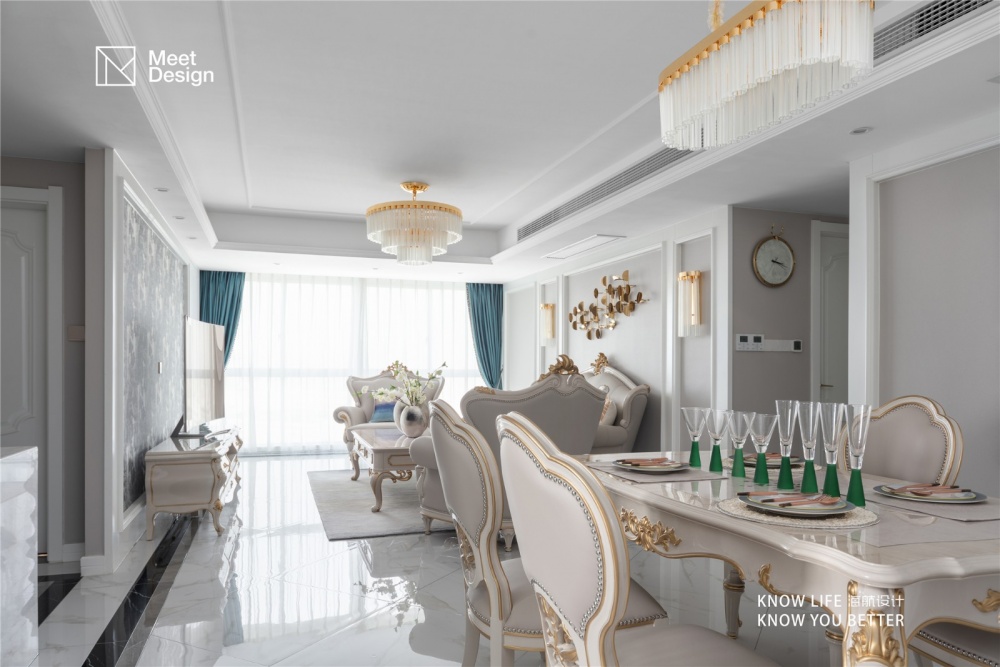 廚房窗簾2裝修效果圖優(yōu)雅歐式，帶你探秘融化在奶油里歐式豪華餐廳設(shè)計(jì)圖片賞析