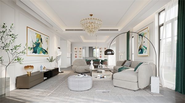 西安宸億隆裝飾簡歐風格四居室裝修案例
