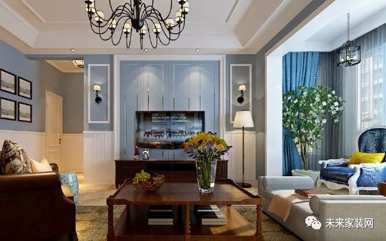 現(xiàn)代美式風格裝修效果圖，開放式廚房加臥室大飄窗，真羨慕！