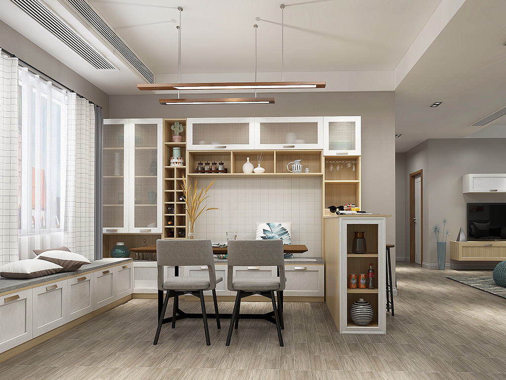 105㎡三房兩廳現代風格裝修效果圖 三居室整裝裝修案例