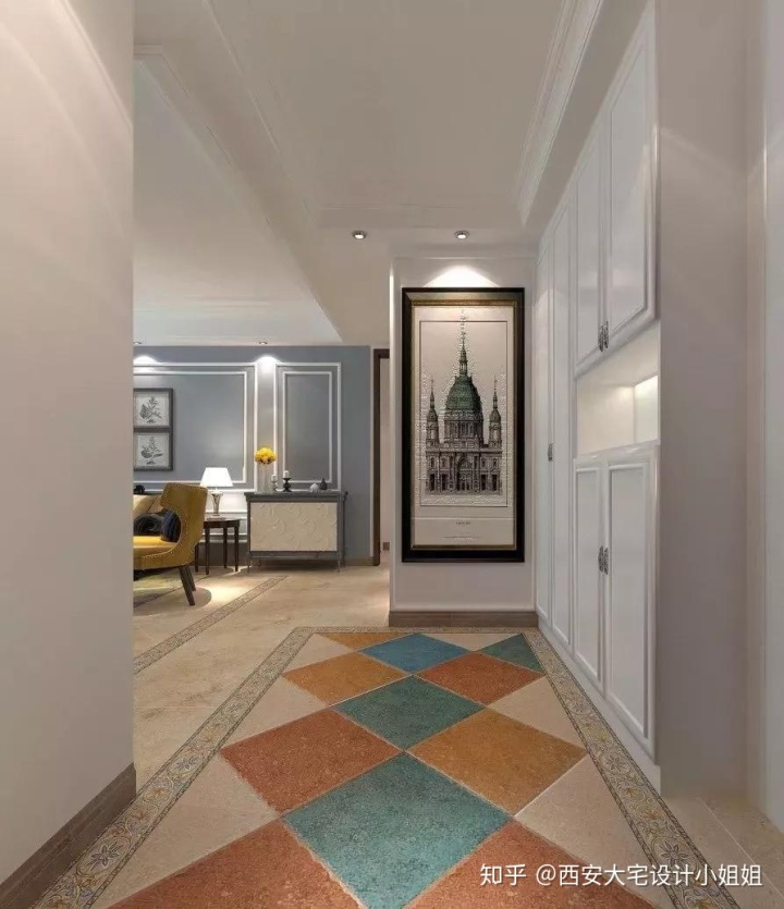 門廳玄關裝修效果圖_電梯入戶門廳裝修效果_門廳鞋柜玄關裝修效果圖大全